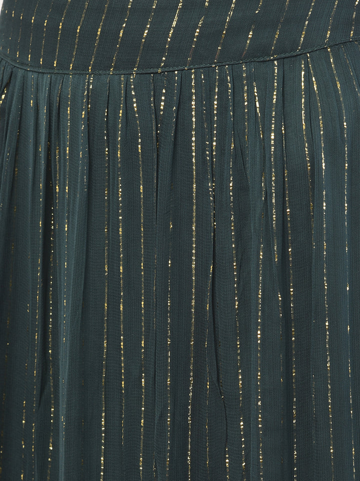 Neerus Green georgette embellished lehenga set - detail view 3