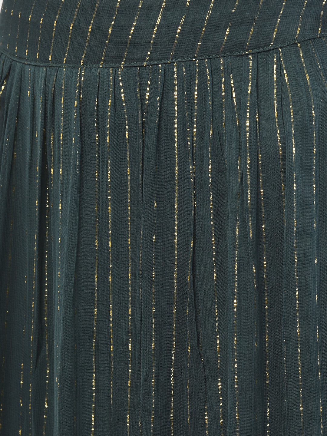 Neeru'S Bottle Green Color, Georgette Fabric Ghagra Set