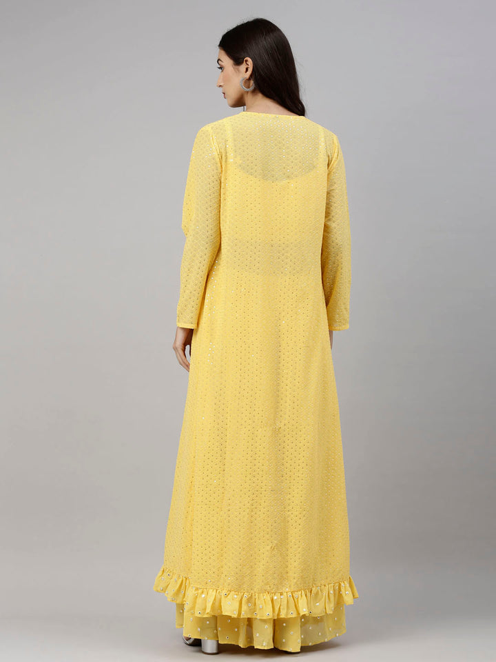 Neerus Yellow Color Georgette Fabric Suit-Fusion