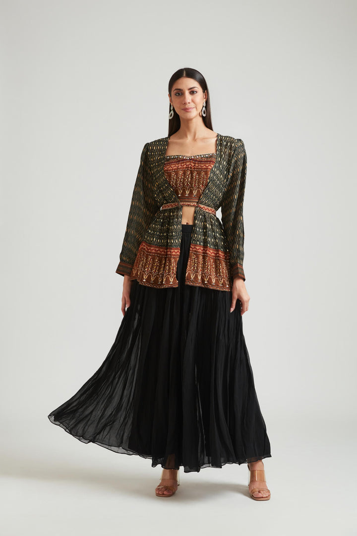 Neerus Black Color Silk Fabric Salwar Kameez