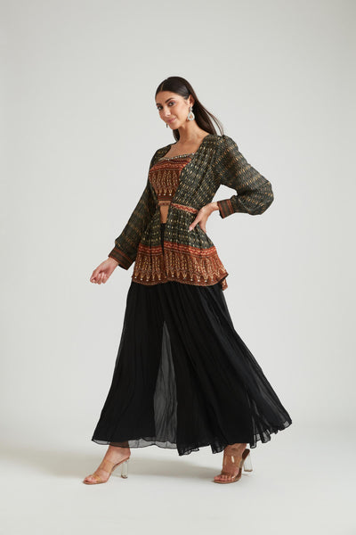 Neeru's Black Color Silk Fabric Salwar Kameez