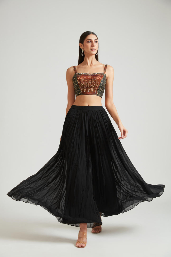 Neerus Black Color Silk Fabric Salwar Kameez