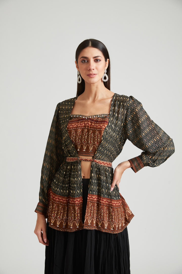 Neerus Black Color Silk Fabric Salwar Kameez