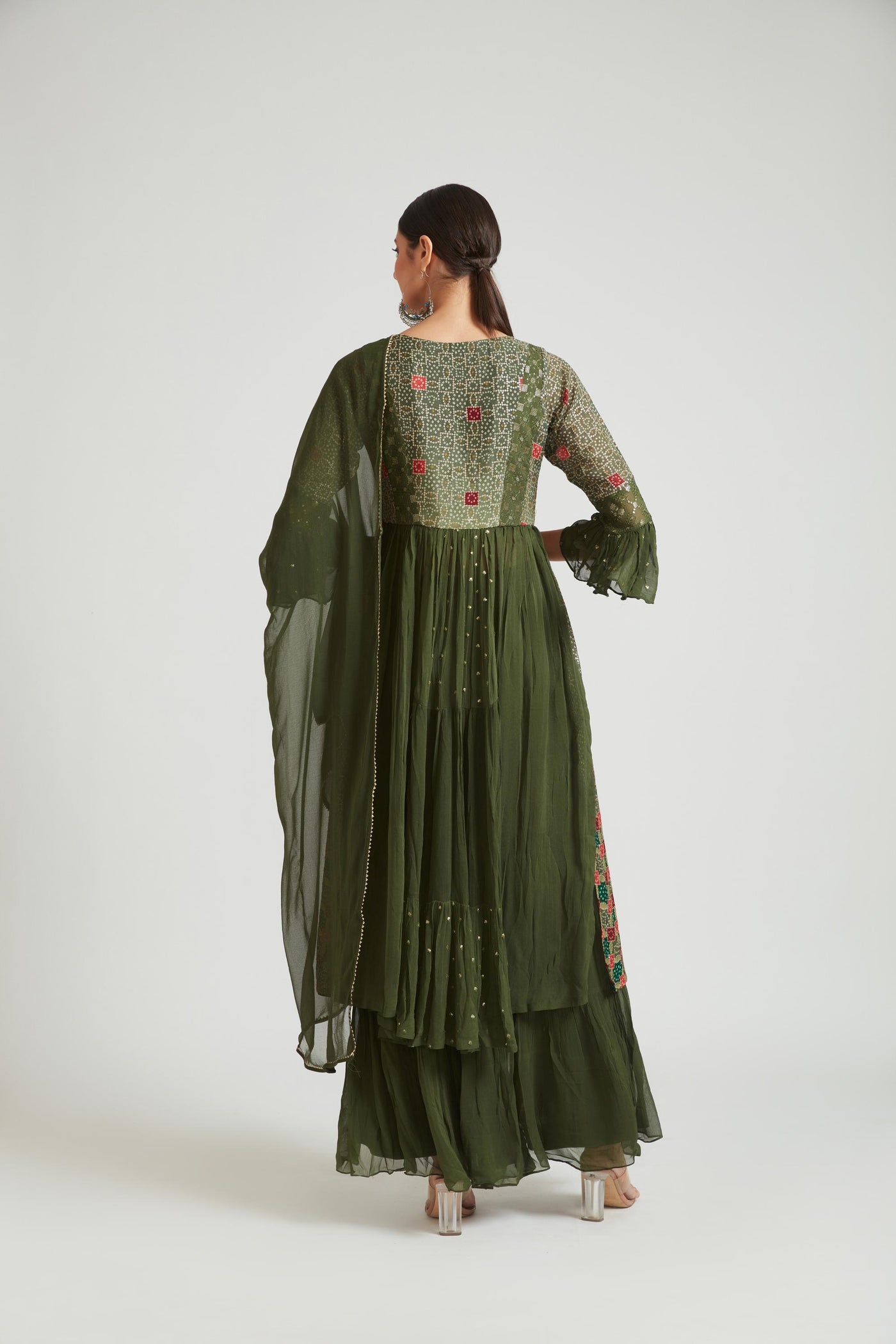 Neeru's B Green Color Georgette Fabric Salwar Kameez