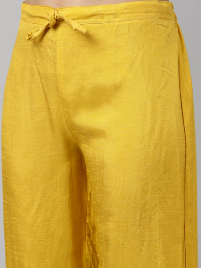 Neeru'S Yellow Color, Silk Fabric Suit-Pant
