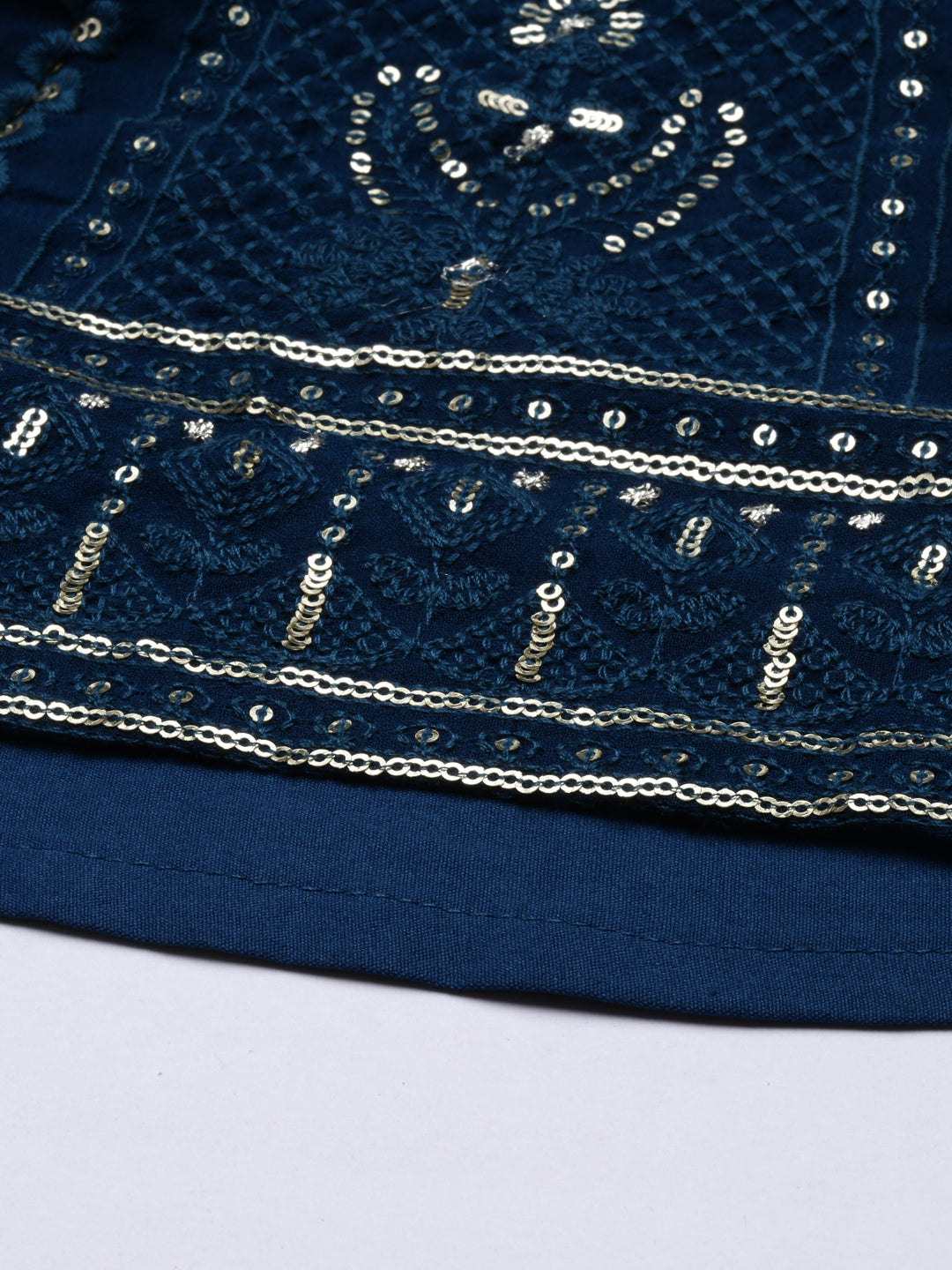 Neeru'S Blue Color, Georgette Fabric Suit-Short Anarkali