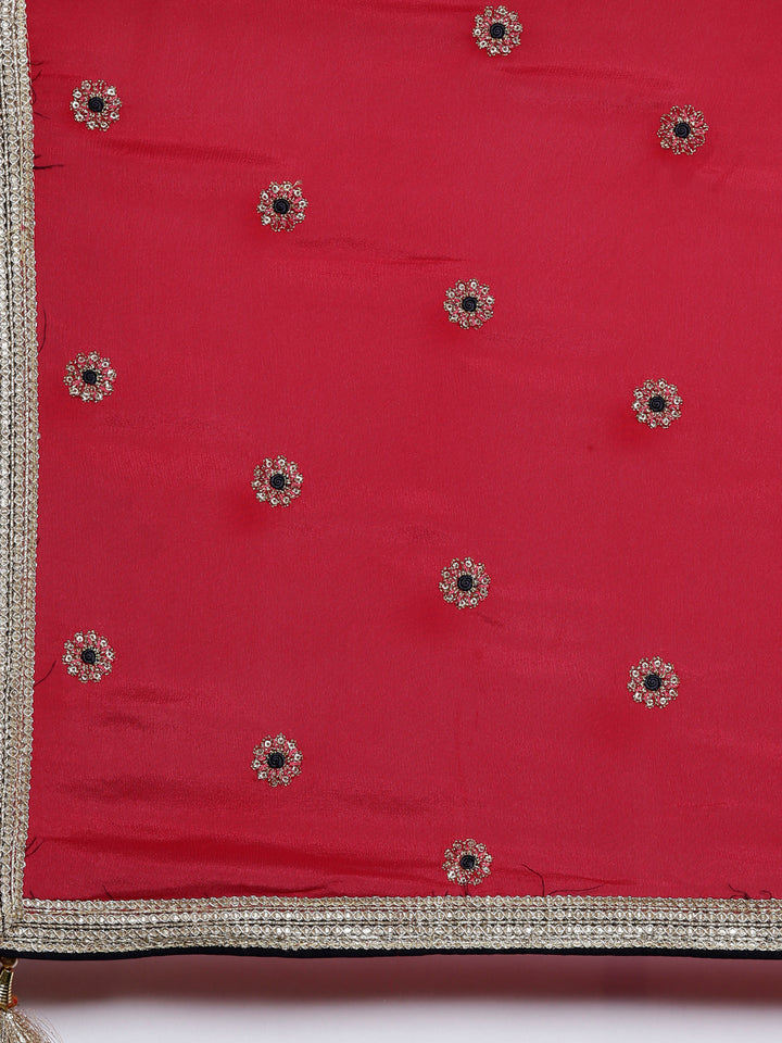 Neerus Blue Chanderi Embroidered Anarkali Suit Set - detail view 8