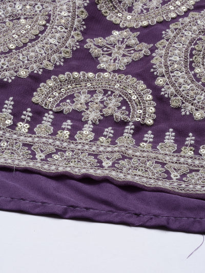 Neeru'S Lavender Color, Georgette Fabric Suit-Short Anarkali