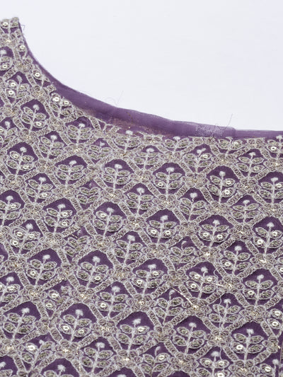 Neeru'S Lavender Color, Georgette Fabric Suit-Short Anarkali