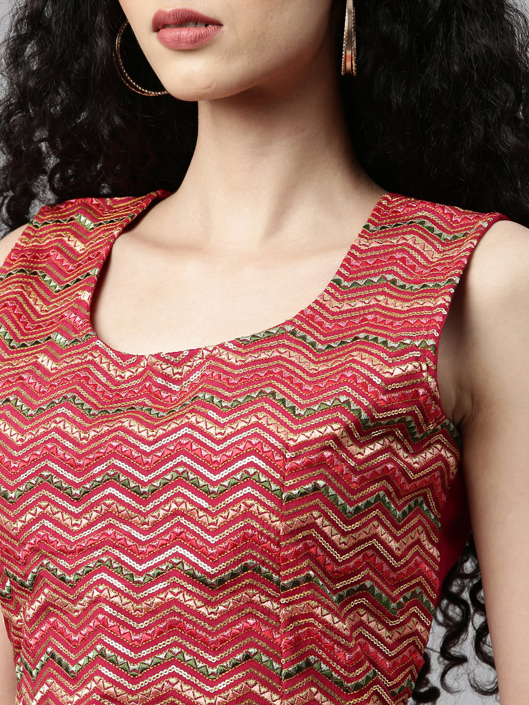 Neeru's Rani Color Silk Fabric Lehenga Set