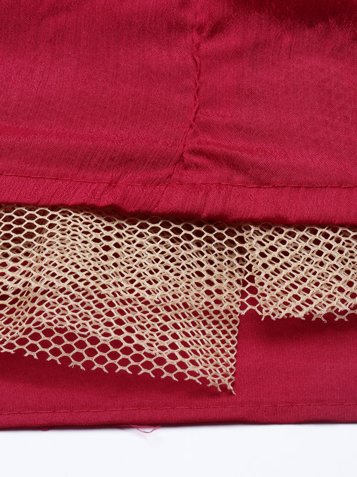 Neerus Rani Color Silk Fabric Lehenga Set