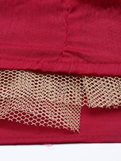 Neeru'S RANI color, SILK fabric lehenga set