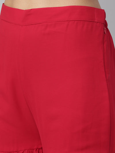 Neeru's Rani Color Georgette Fabric Kurta Set