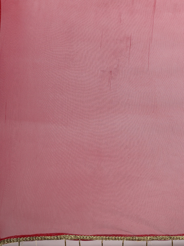 Neerus Pink georgette printed kurta set - detail view 1
