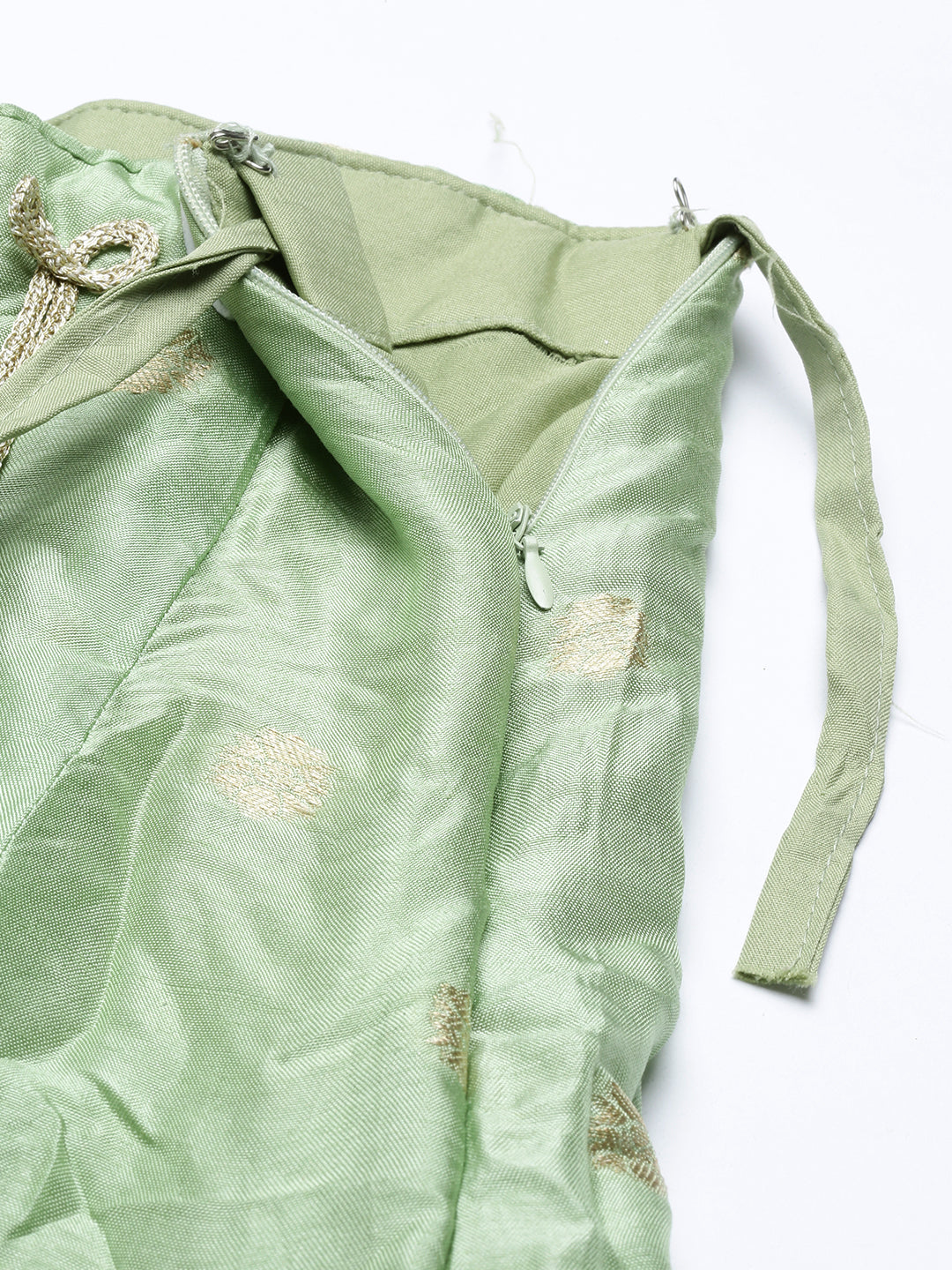 Neerus Green Banarasi woven lehenga choli set - detail view 21