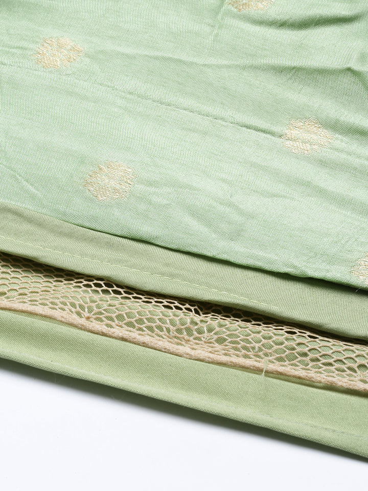 Neerus Green Banarasi woven lehenga choli set - side view