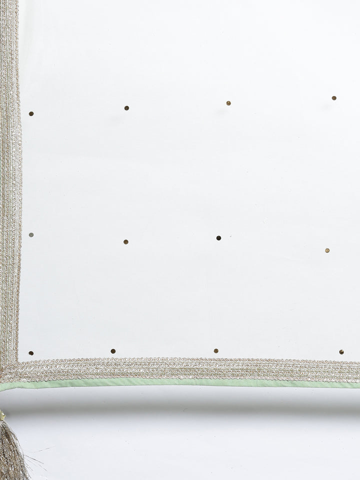 Neerus Green Banarasi woven lehenga choli set - detail view 13