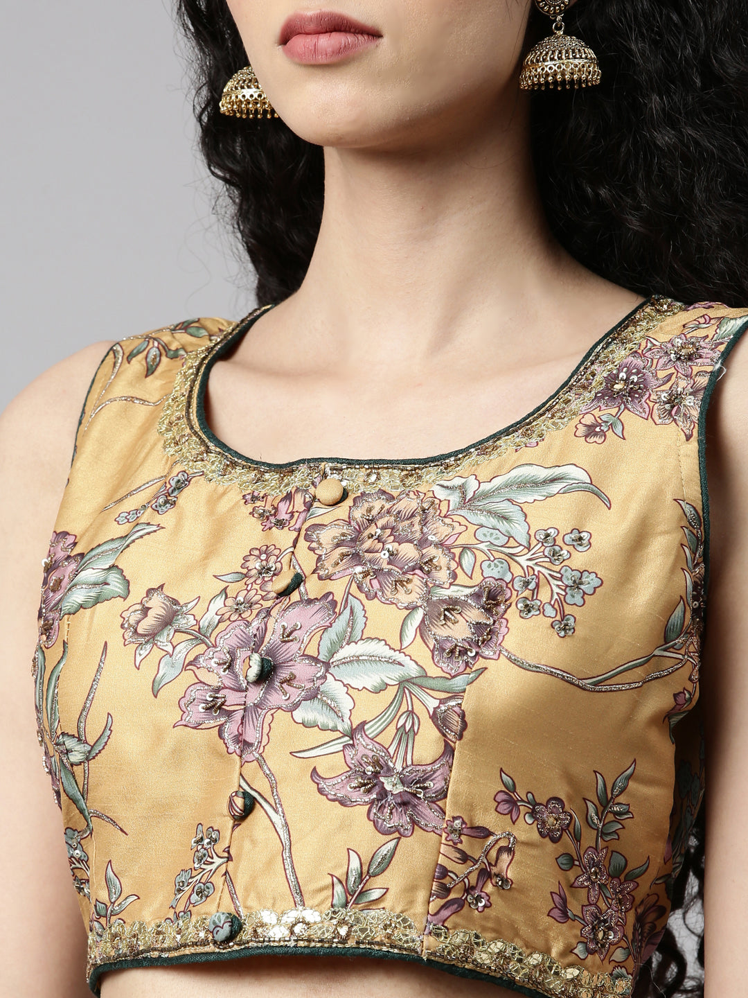 Neerus Mustard Color Georgette Fabric Lehenga Set