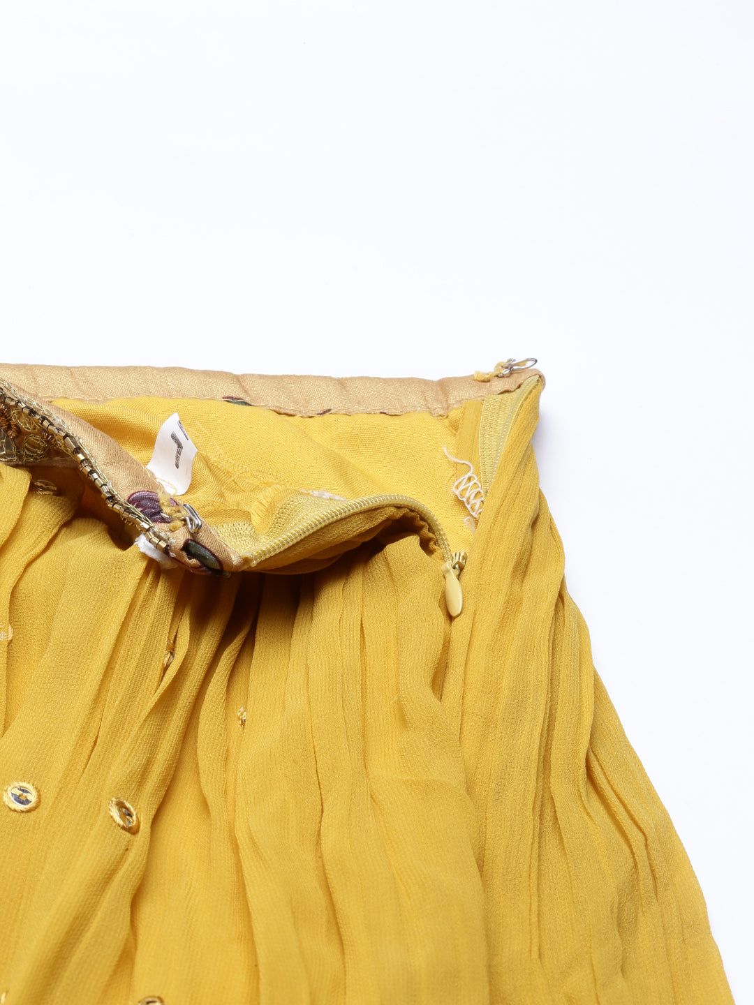 Neerus Mustard Color Georgette Fabric Lehenga Set