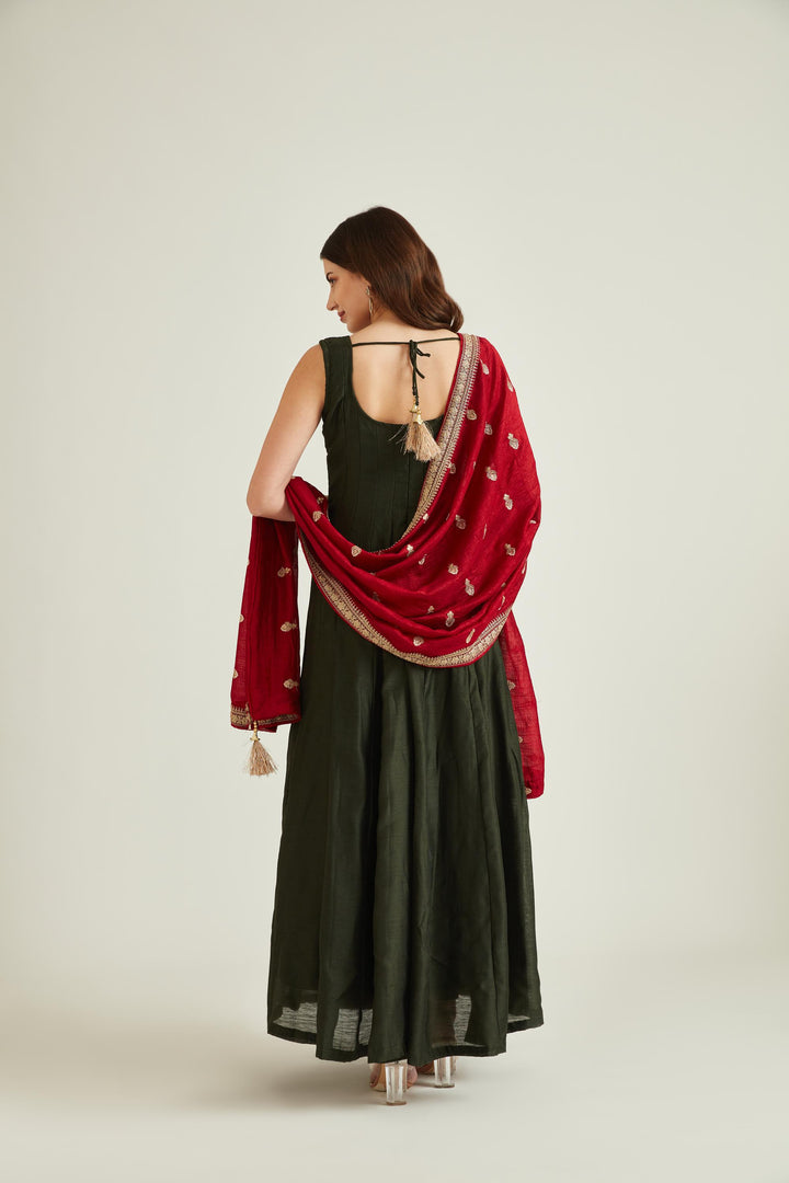 Neerus B Green Colour Silk Fabric Suit