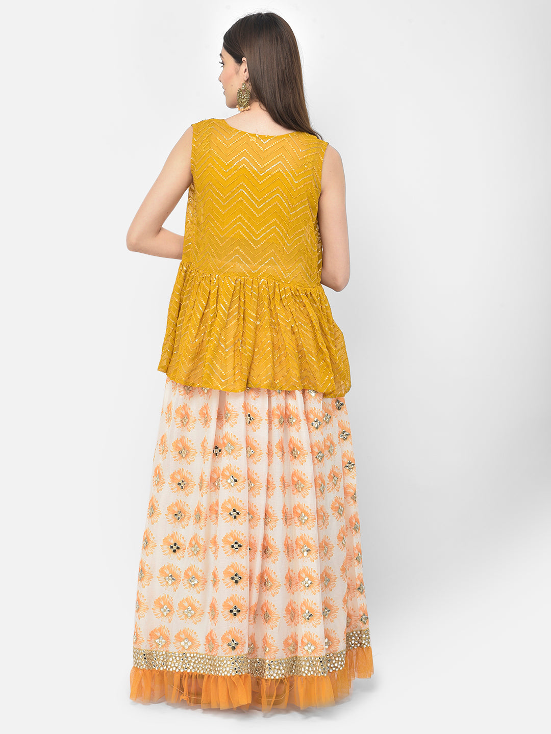 Neeru's Mustard Color Georgette Fabric Suit Set
