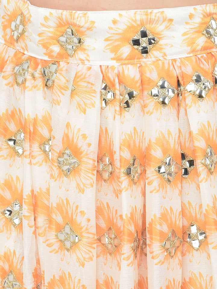 Neerus Mustard Color Georgette Fabric Suit Set