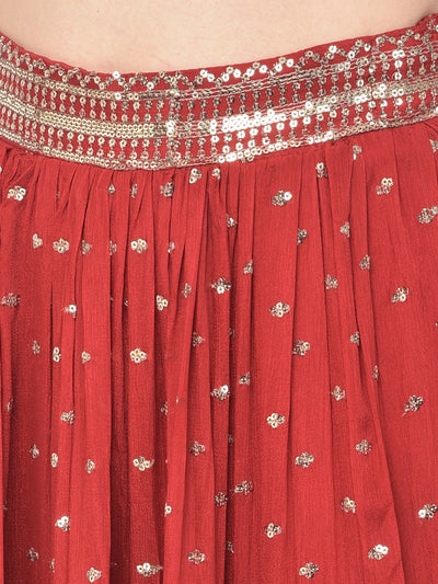 Neeru'S RED color, GEORGETTE fabric Ghagra Set