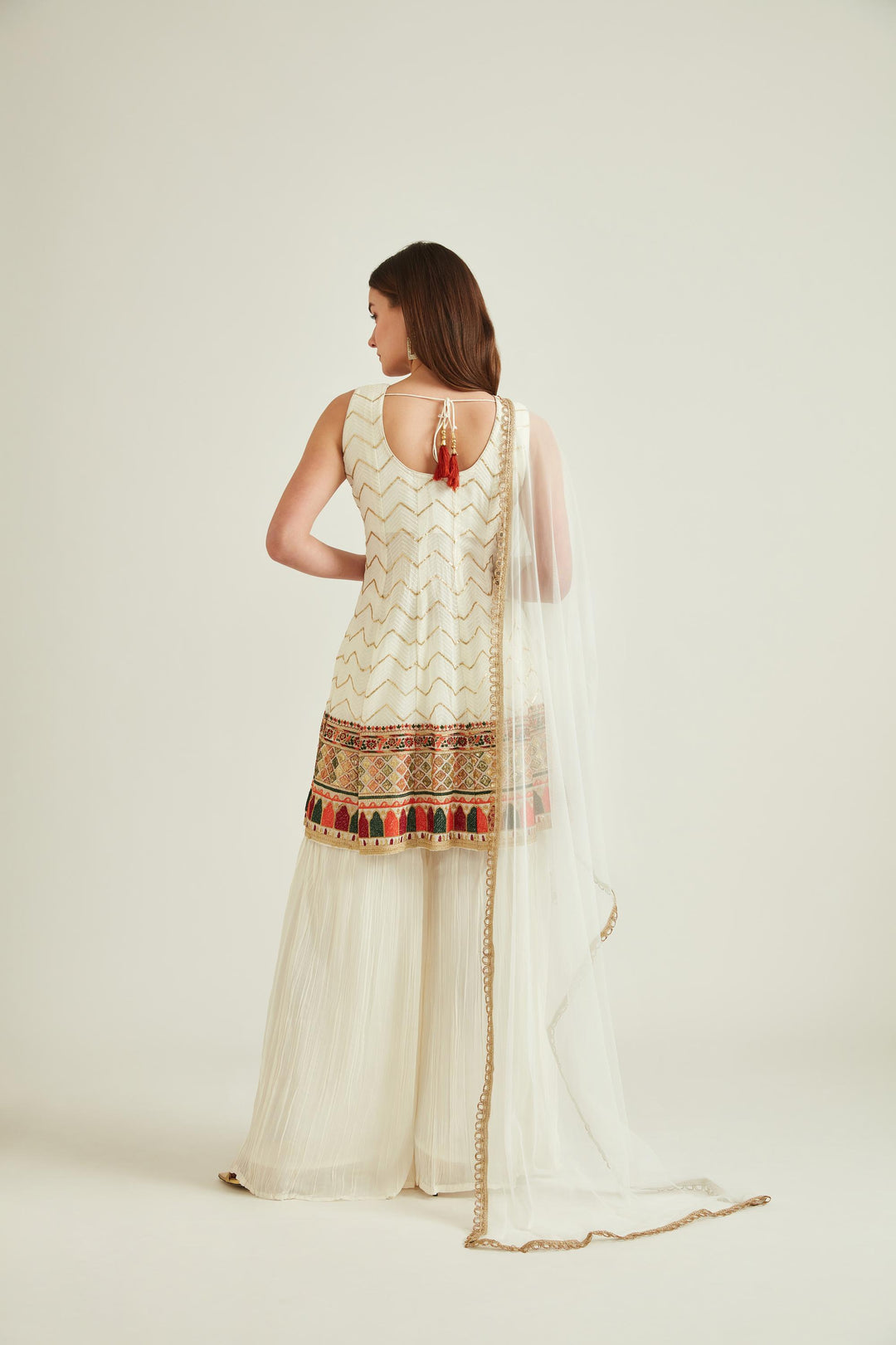 Neerus Off White Colour Georgette Fabric Suit