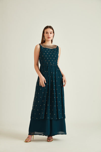 Neeru'S PEACOCK Colour GEORGETTE Fabric SUIT