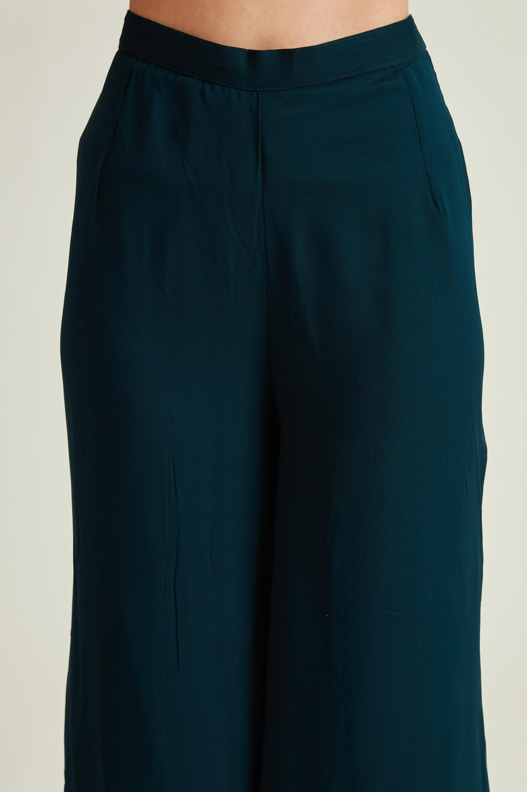 Neerus Blue georgette embellished kurta set - detail view 3