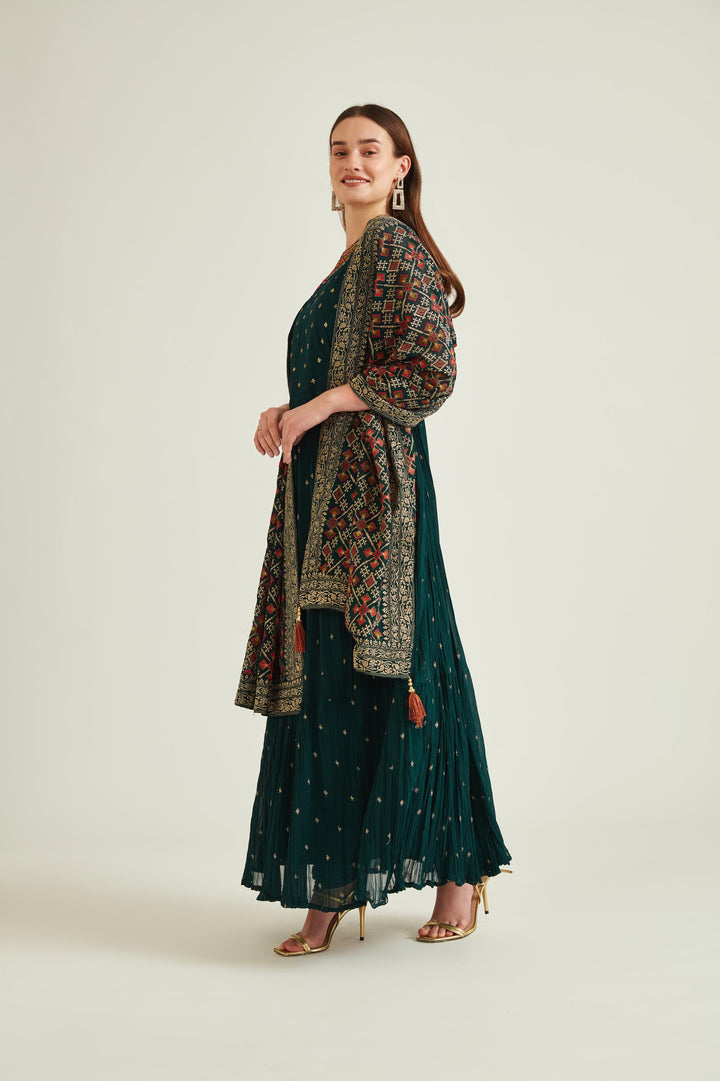 Neerus B Green Colour Georgette Fabric Suit