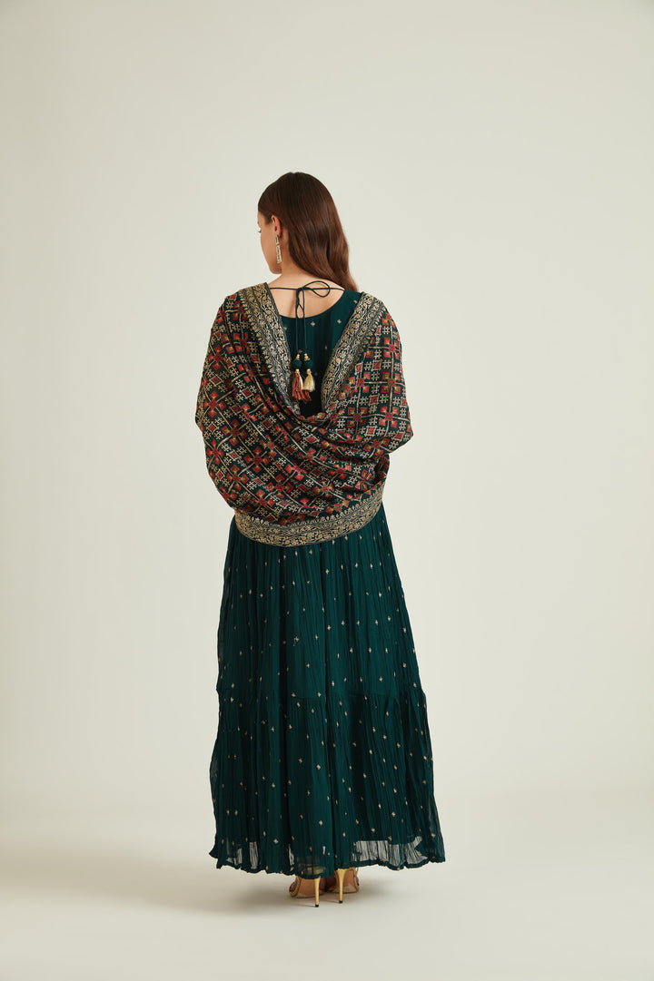 Neerus B Green Colour Georgette Fabric Suit