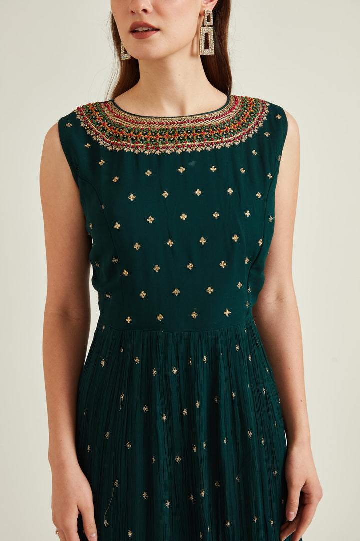 Neerus B Green Colour Georgette Fabric Suit