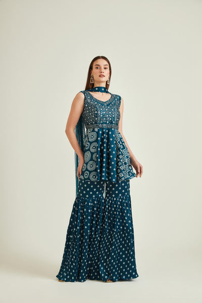 Neeru'S PEACOCK Colour SATIN Fabric SUIT