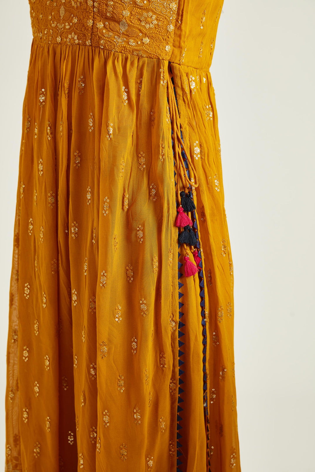 Neerus Mustard Colour Georgette Fabric Suit