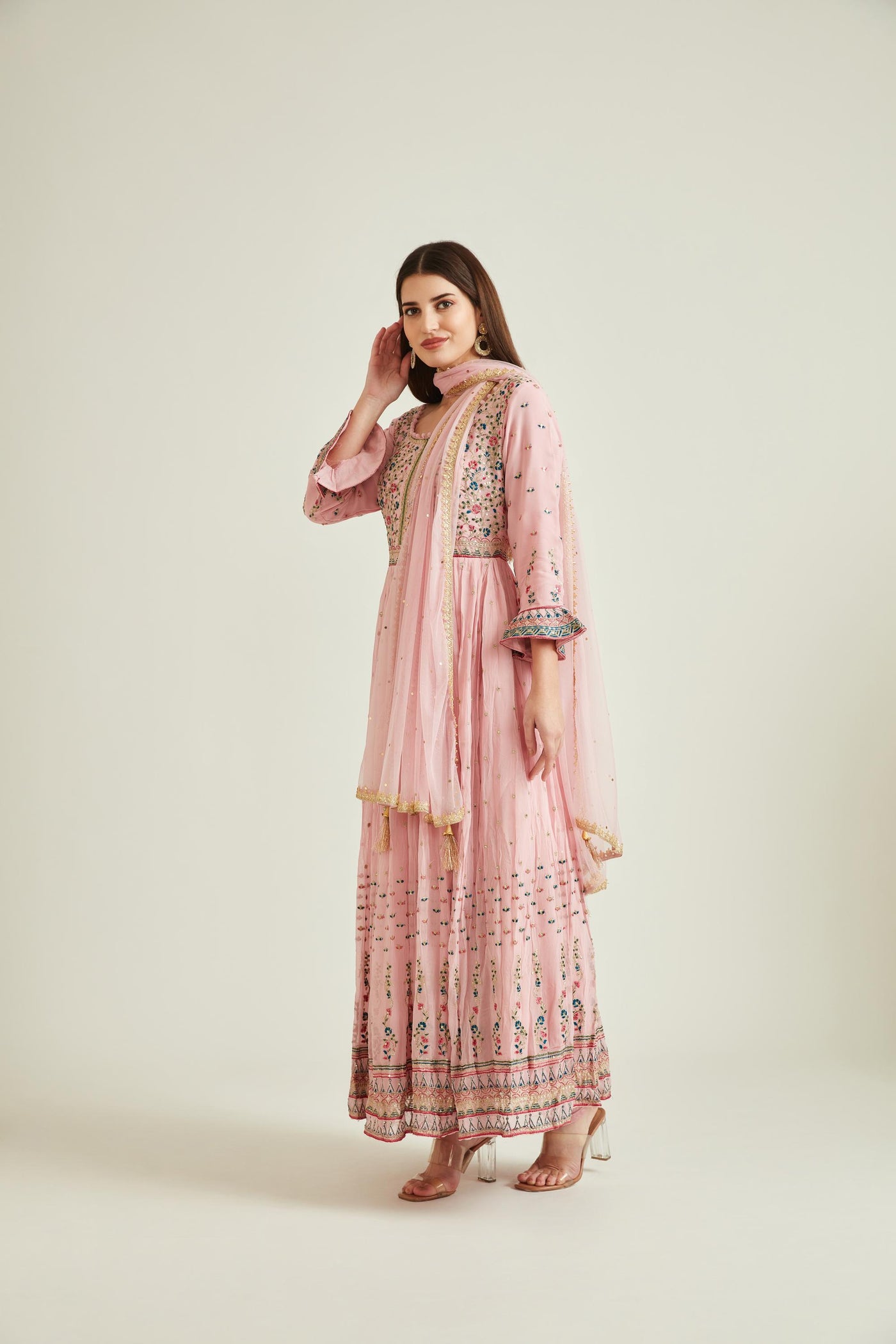 Neeru'S BABY PINK Colour GEORGETTE Fabric SUIT
