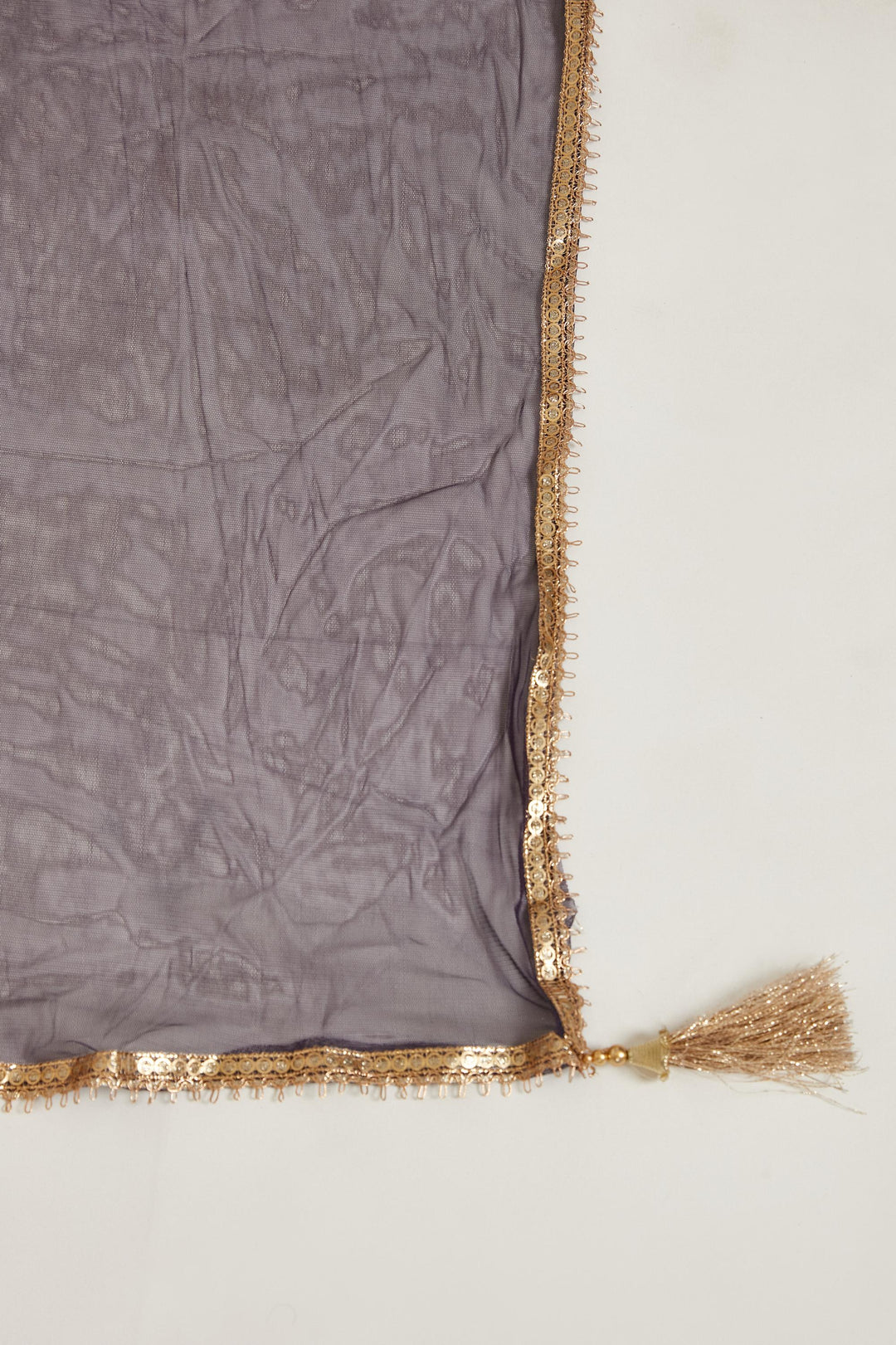 Neerus Maroon silk suit set - detail view 4