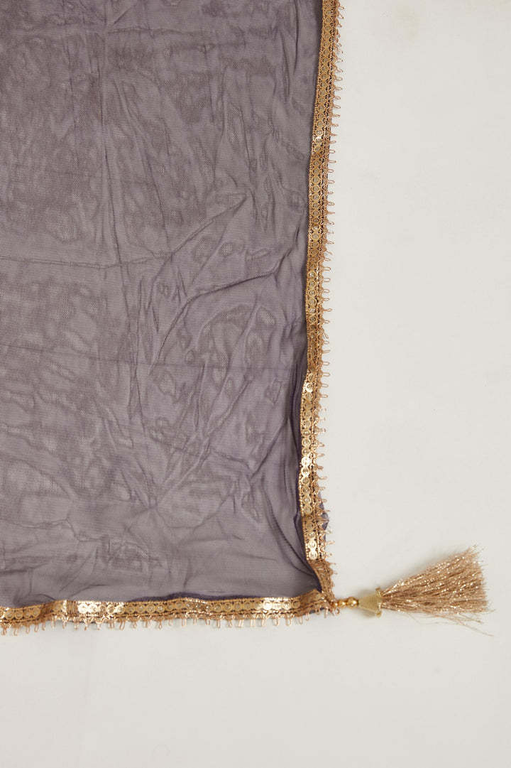 Neerus Maroon silk suit set - detail view 4
