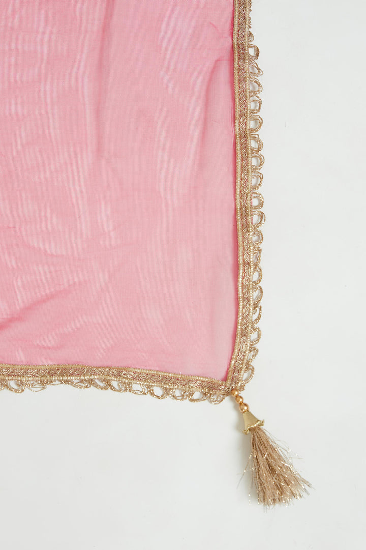 Neerus Pink Color Georgette Fabric Anarkali Suit Set