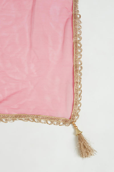 Neeru's Pink Color Georgette Fabric Anarkali Suit Set