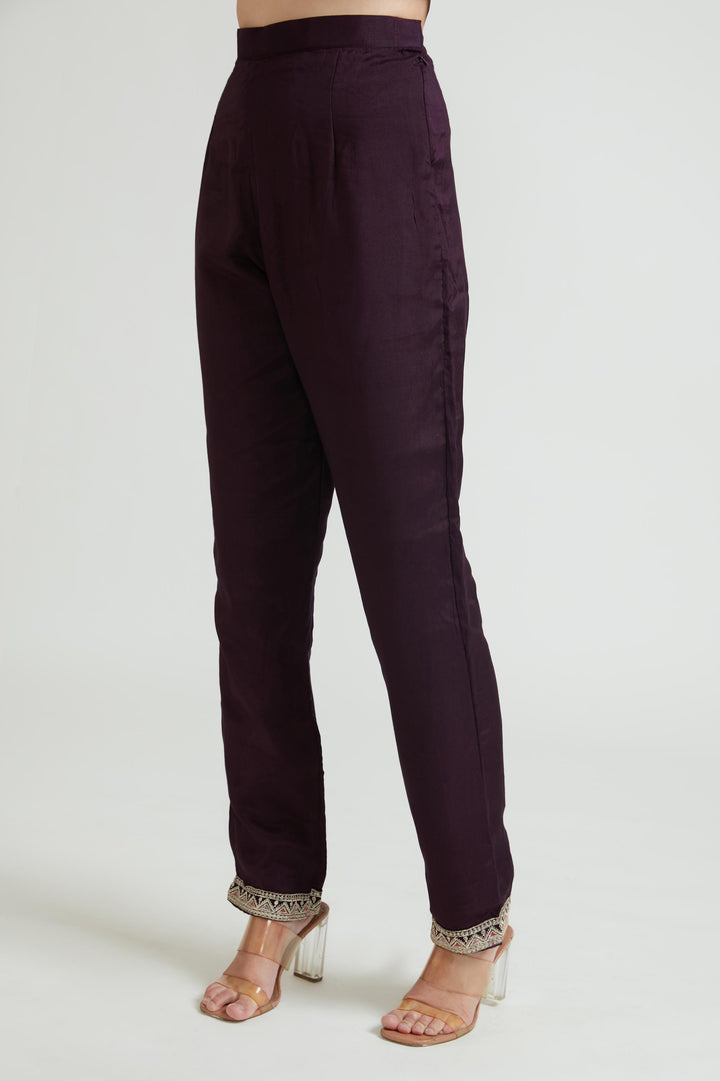 Neerus Maroon georgette ethnic kurta set - detail view 4