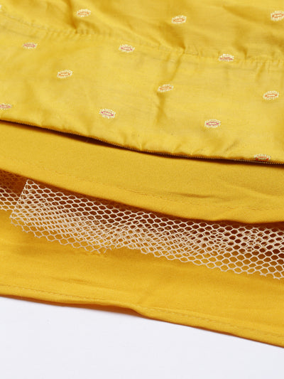 Neeru's Mustard Color Chanderi Silk Fabric Suit-Anarkali