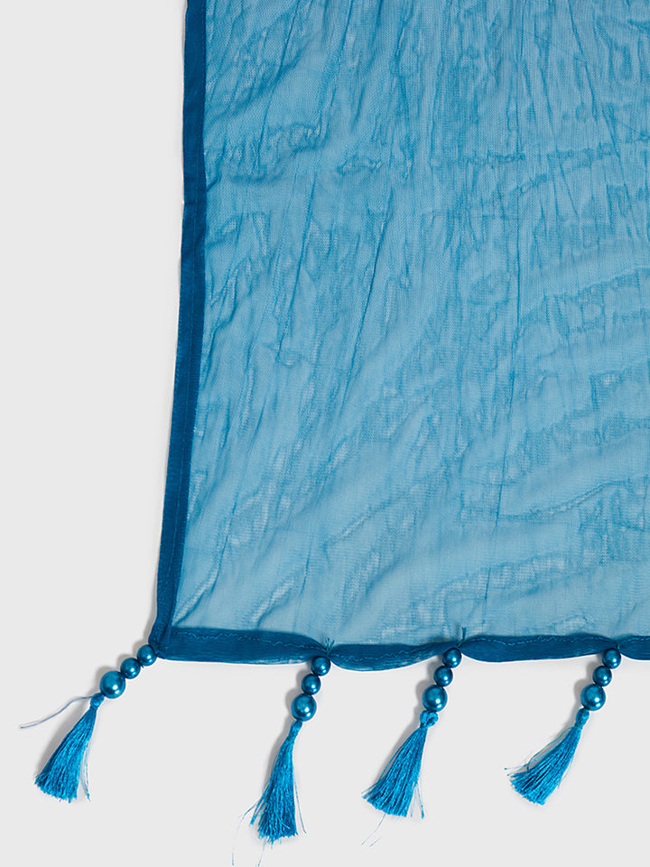 Neerus Blue Georgette Anarkali Suit Set - detail view 3