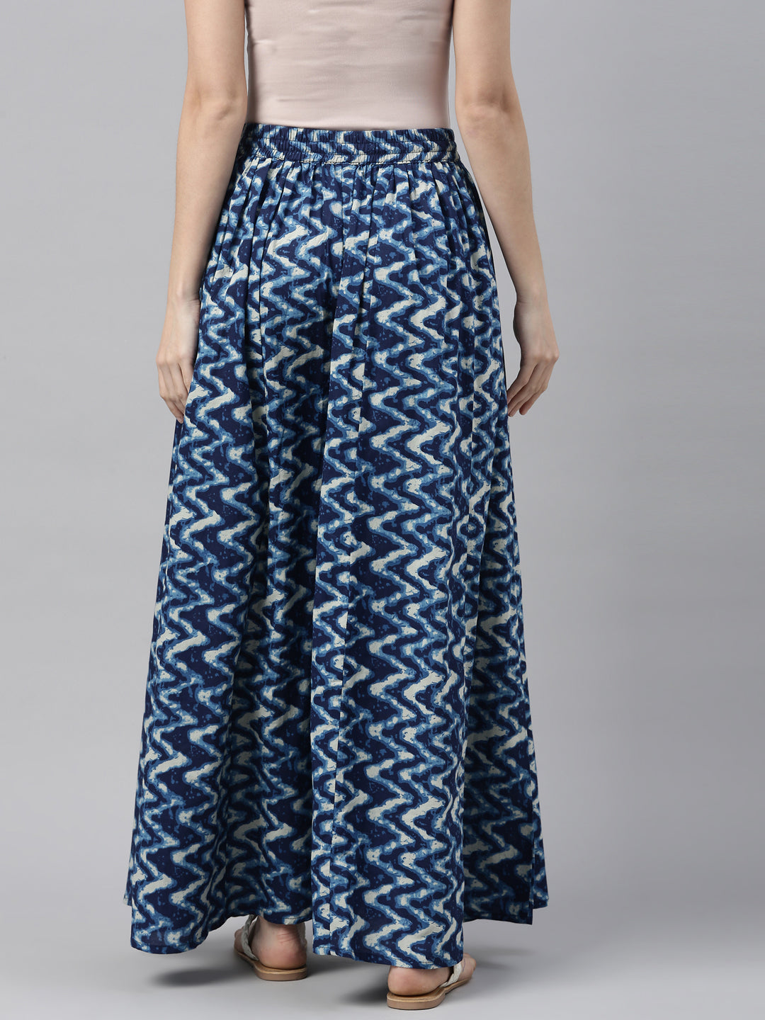 Neerus Blue Color Cotton Fabric Plazzo