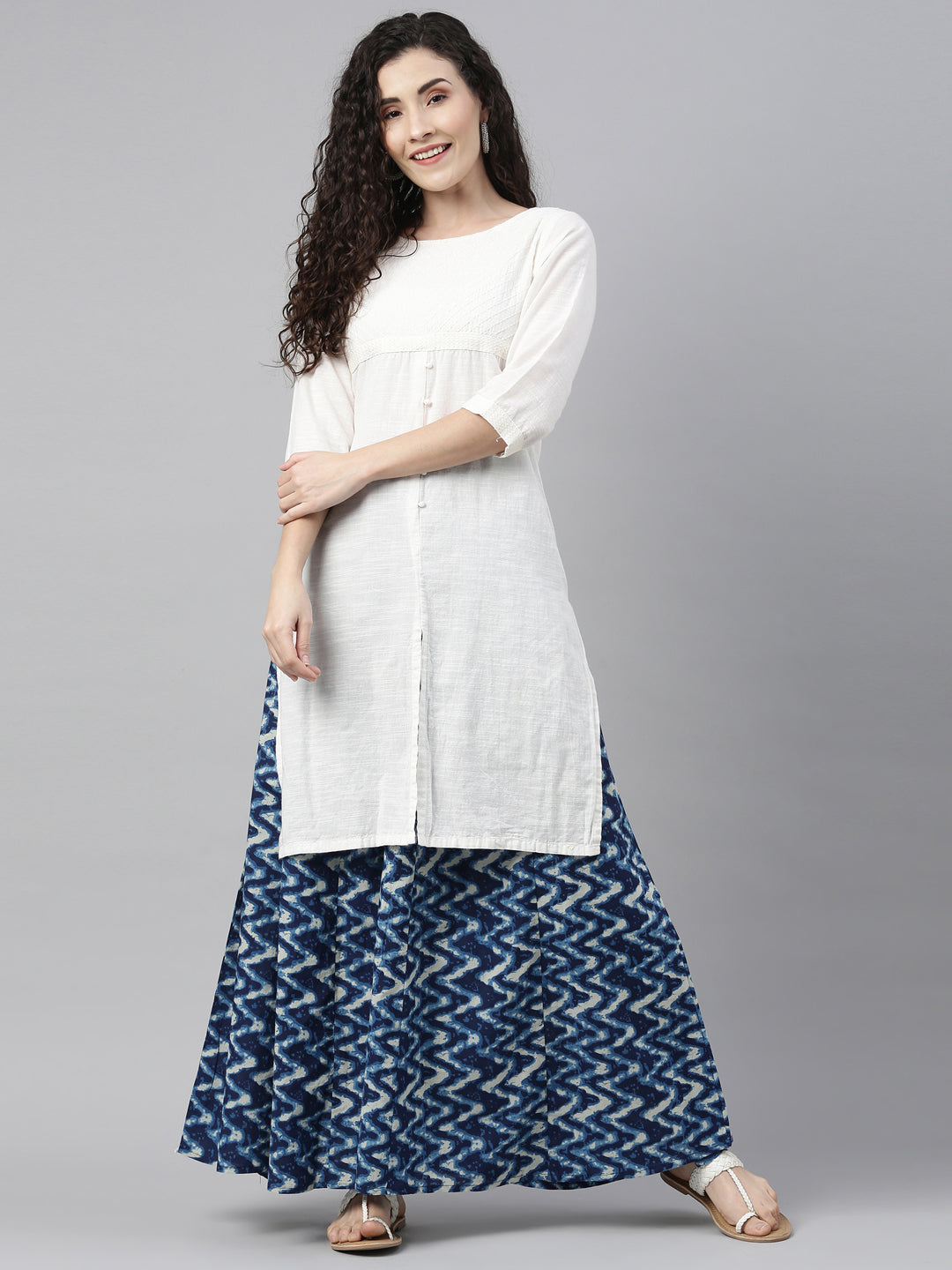 Neeru's Blue Color Cotton Fabric Plazzo