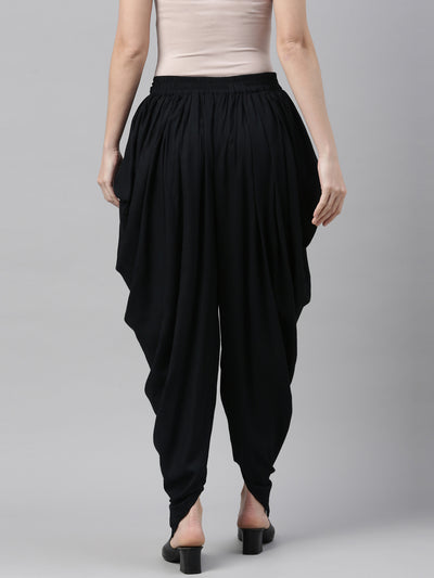 Neeru'S Black Color Slub Rayon Fabric Dhotti