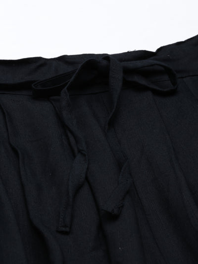 Neeru'S Black Color Slub Rayon Fabric Dhotti