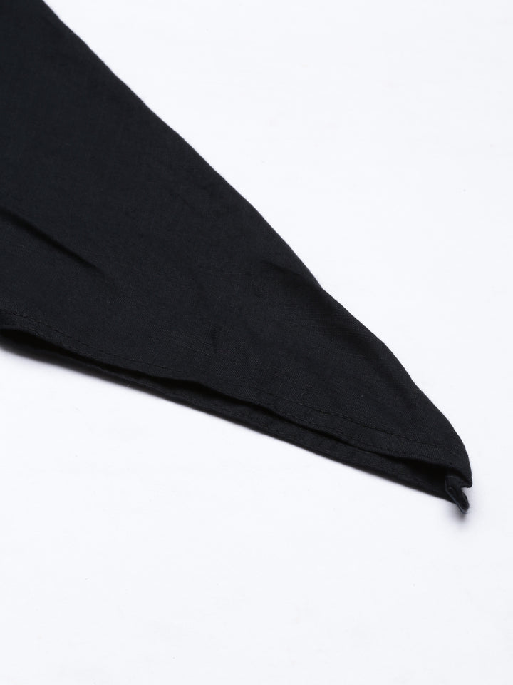 Neerus Black rayon solid dhotti bottom - detail view 4