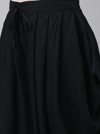 Neeru'S Black Color Slub Rayon Fabric Dhotti