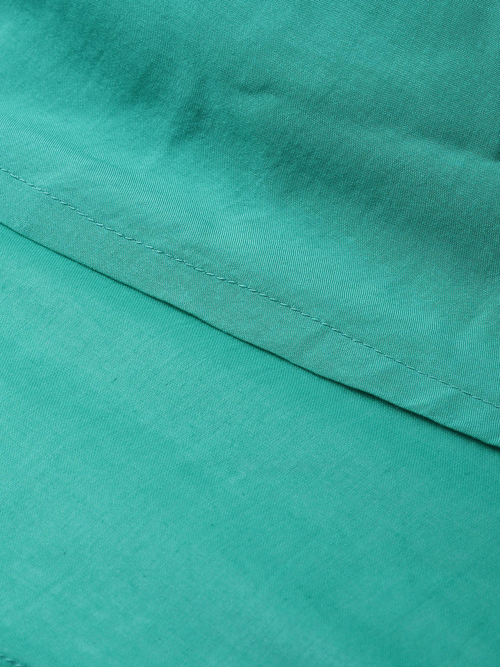 Neerus Green Embellished A Line Kurta